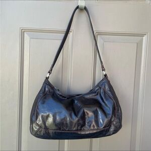 HOBO The Original Soft Genuine Leather Shoulder Bag Shiny Black